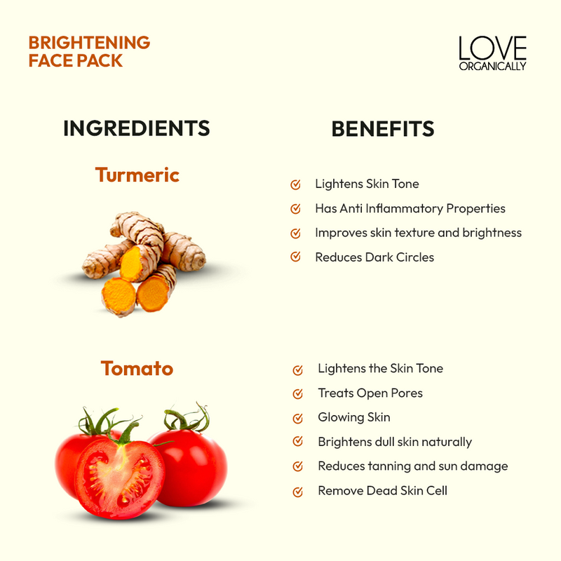 Brightening Face Pack - Turmeric + Tomato - Single Pack