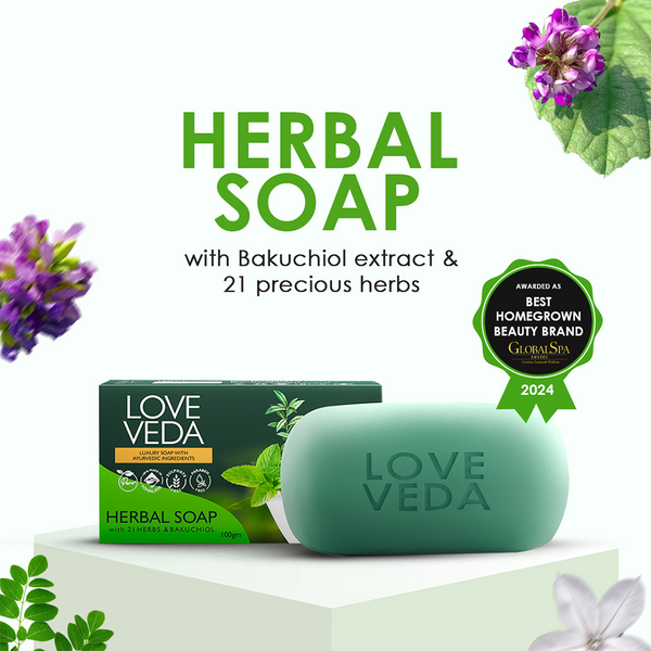Herbal Soap – Buy 3 Get 1 Free | Made with Bakuchi, Chitraka, Kutaja & Aloe Vera For Sensitive Skin, Skin Brightening & Daily Detox