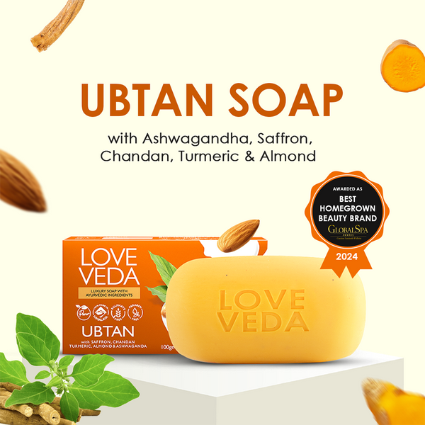 Ubtan Soap Buy 3 Get 1 Free| Ubtan Soap with Turmeric, Saffron, Sandalwood, Almond Milk & Shea Butter For Glowing Skin, Tan Removal & Acne Control