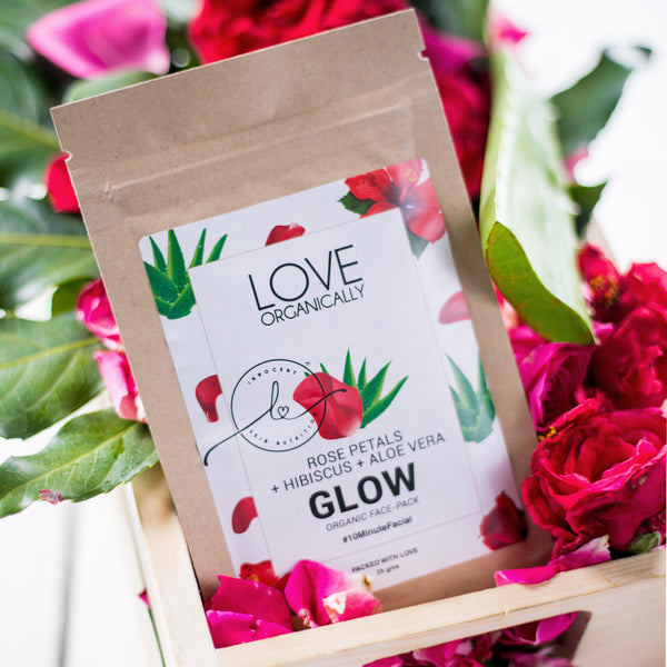 Glow Face Pack - Rose Petals + Hibiscus + Aloe Vera - Single Pack