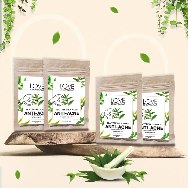 COMBO of 4 - All Natural Anti Acne Face Pack